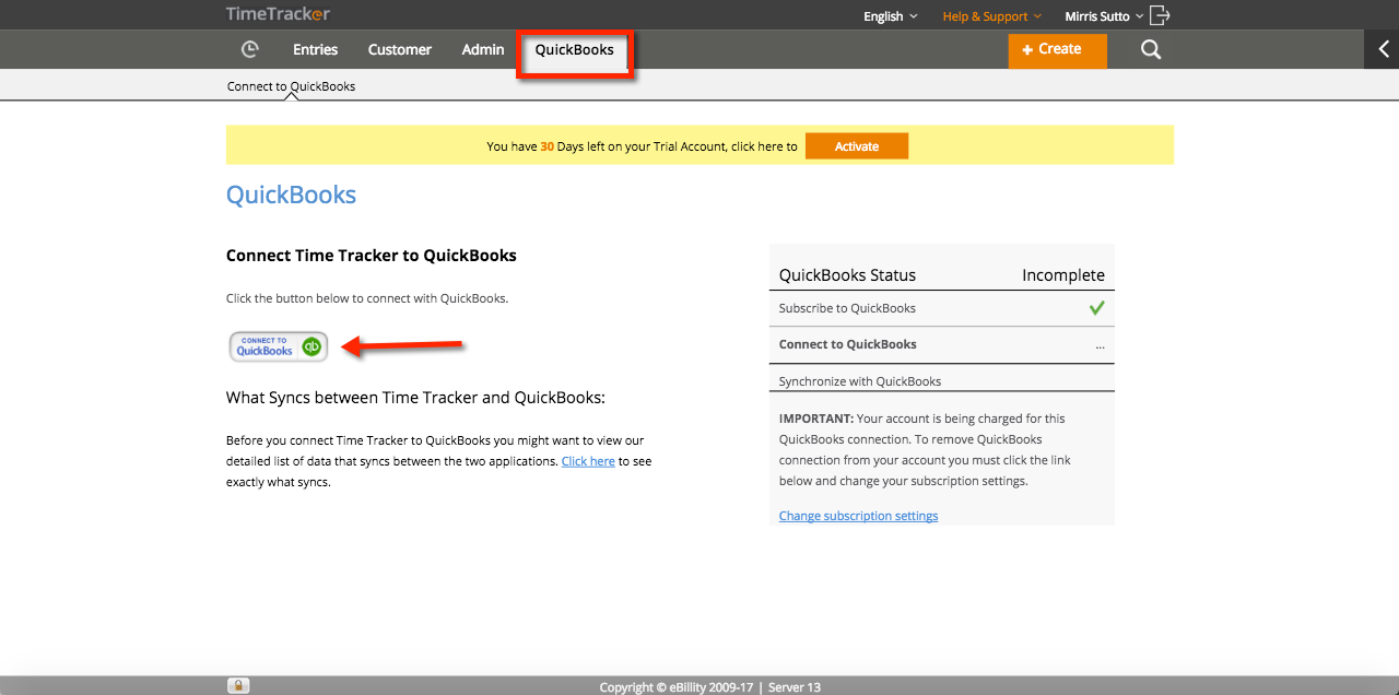 intuit quickbooks time tracker login