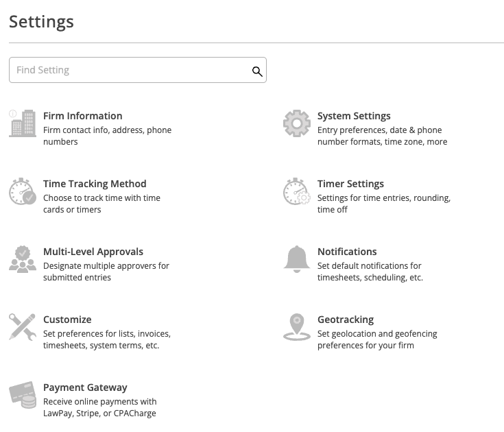 Admin Settings Hub