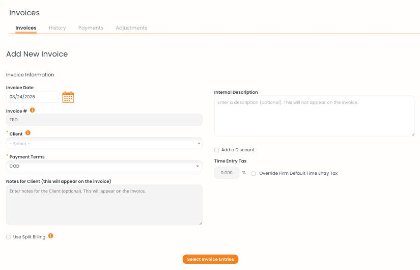 Add New Invoice