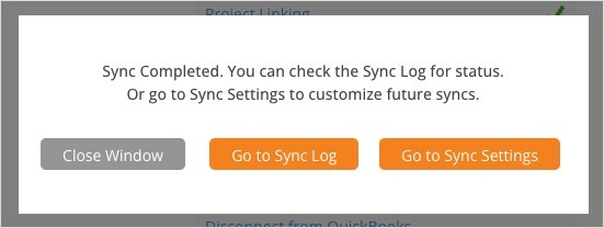 QuickBooks Online Sync Completed