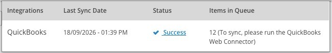 Sync Menu QuickBooks Desktop Run Web Connector