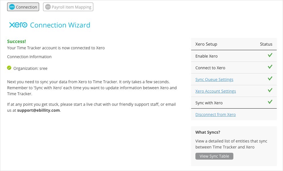 Xero Connection Wizard