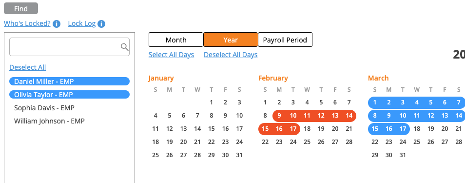Lock Time Periods