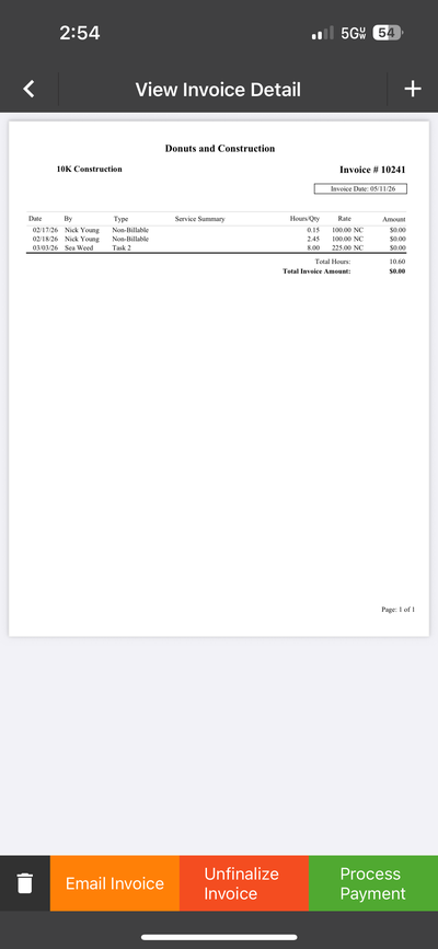 Mobile - Invoice Detail