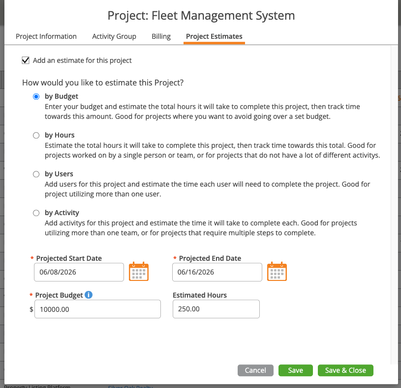 Project Estimates